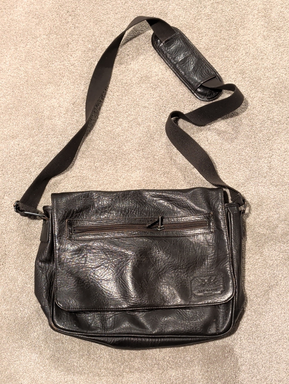 Ted Baker Classic Dark Brown Leather Messenger Bag